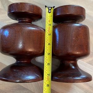 1 pair Vintage handmade wooden candle holders